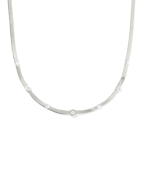 Virginia Sterling Silver Chain Necklace in White Topaz
